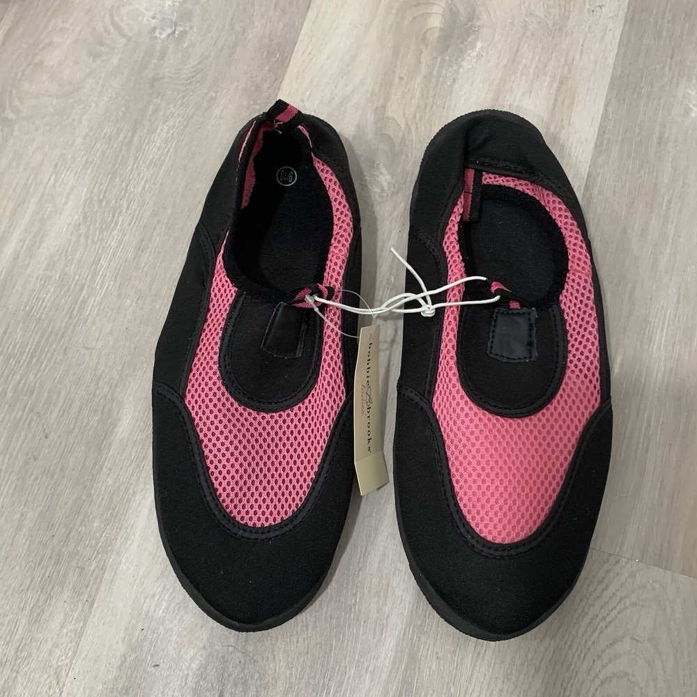 Bobbie Brooks Ladies Size L(9-10) Swimming‎ Shoes Black Pink Play Beach NEW